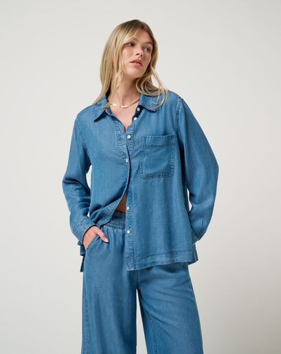CHAMBRAY BUTTON DOWN LONG SLEEVE Image Thumbnail 3