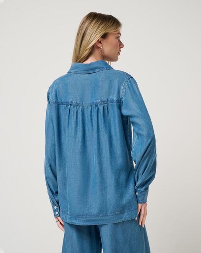 CHAMBRAY BUTTON DOWN LONG SLEEVE Image Thumbnail 1