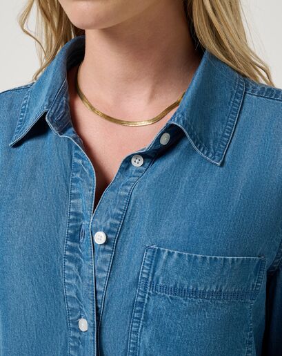 CHAMBRAY BUTTON DOWN LONG SLEEVE Image Thumbnail 2