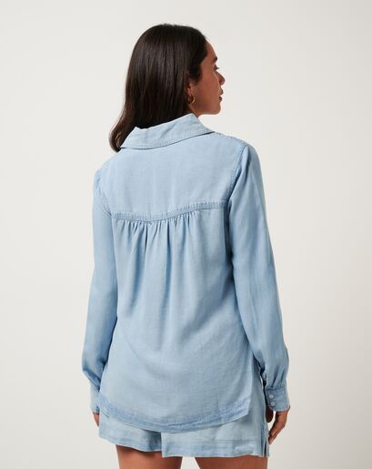 CHAMBRAY BUTTON DOWN LONG SLEEVE Image Thumbnail 4