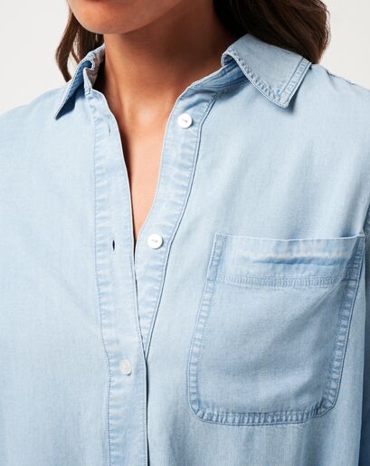 CHAMBRAY BUTTON DOWN LONG SLEEVE Image Thumbnail 2
